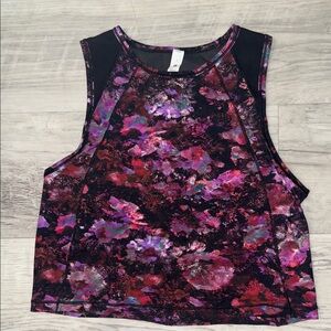 lululemon athletica Purple Floral Muscle Tee